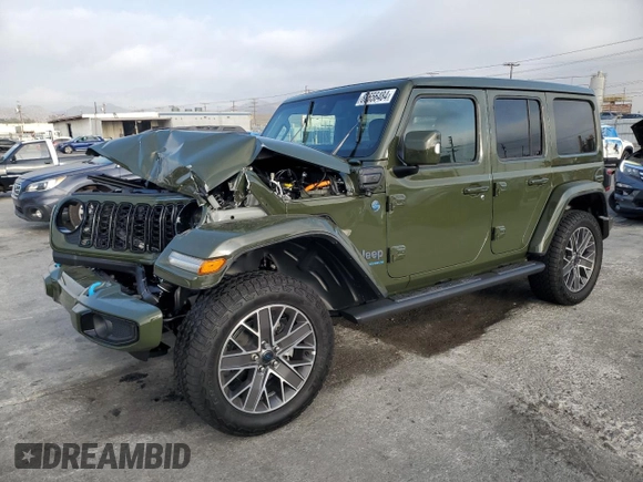 2024 Jeep Wrangler High Altitude z VIN 1C4RJXU68RW152890, wystawiony jako Copart lot #86656484 z przebiegiem 984 mil mil oraz Szkoda całkowita • Salvage title. Historia ofert i sprzedaży dostępna na DreamBid. Obrazek 1.