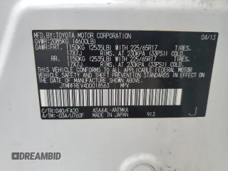 2013 Toyota RAV4 XLE с VIN JTMRFREV4DD018563, выставлен на аукционе Copart как лот 64369795 с пробегом 132 544 миль миль и Списание • Salvage title. История ставок и продаж доступна на DreamBid. Изображение 13.
