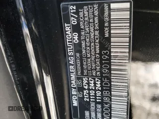2013 Mercedes-Benz E-Class E 350 with VIN WDDKJ8JB1DF190193, listed as a Copart auction lot 87911585 with 124,683 mi miles and Salvage Title. Bid and sale history available at carsss.com. Image 12.