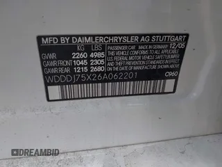 2006 Mercedes-Benz CLS 500 с VIN WDDDJ75X26A062201, выставлен на аукционе IAAI как лот 42121649 с пробегом 153 951 миль миль и . История ставок и продаж доступна на DreamBid. Изображение 9.
