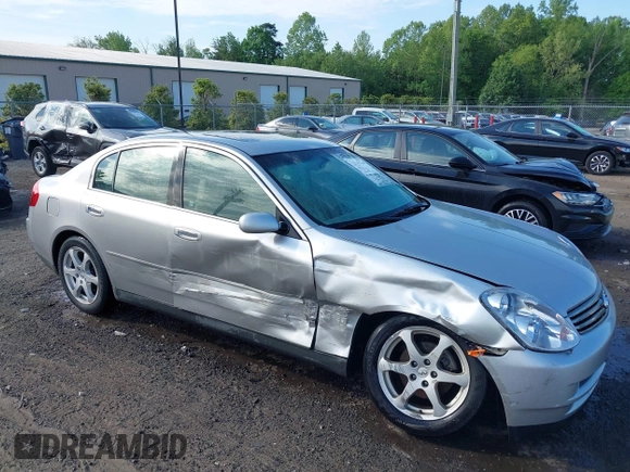 2003 Infiniti G35 w/Leather with VIN JNKCV51EX3M025635, listed as a IAAI auction lot 42162700 with 147,573 mi miles and . Bid and sale history available at DreamBid. Image 1.