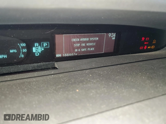 2013 Toyota Prius One with VIN JTDKN3DUXD1725534, listed as a Copart auction lot 51963425 with 188,447 mi miles and Salvage Title. Bid and sale history available at DreamBid. Image 9.