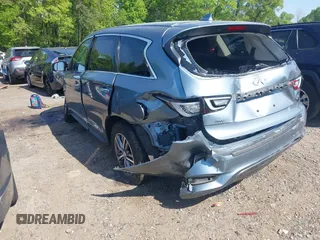 2019 Infiniti QX60 Luxe with VIN 5N1DL0MM7KC567051, listed as a IAAI auction lot 42065874 with 112,379 mi miles and . Bid and sale history available at DreamBid. Image 3.