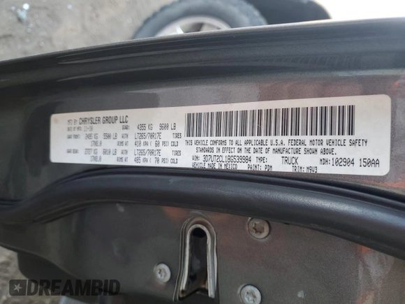 2011 Ram 2500 Big Horn with VIN 3D7UT2CL1BG539984, listed as a Copart auction lot 83704084 with 165,606 mi miles and Salvage title. Bid and sale history available at DreamBid. Image 12.