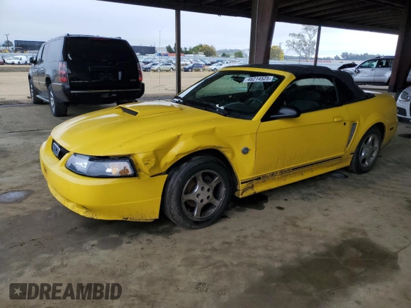 2004 Ford Mustang Deluxe with VIN 1FAFP444X4F116776, listed as a Copart auction lot 46214525 with 227,041 mi miles and Salvage Title. Bid and sale history available at carsss.com. Image 1.