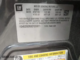 2012 Buick LaCrosse Premium 1 with VIN 1G4GD5ER9CF329011, listed as a IAAI auction lot 41678601 with 178,617 mi miles. Bid and sale history available at carsss.com. Image 9.