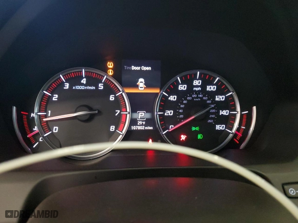 2020 Acura TLX w/Advance Pkg with VIN 19UUB3F82LY000230, listed as a Copart auction lot 41381255 with 107,802 mi miles and Salvage Title. Bid and sale history available at carsss.com. Image 9.
