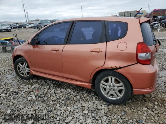 2007 Honda Fit Sport with VIN JHMGD38687S017896, listed as a Copart auction lot 51041155 with 184,977 mi miles and Salvage Title. Bid and sale history available at carsss.com. Image 2.