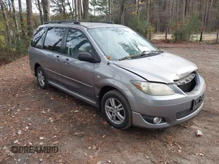 2005 Mazda MPV LX with VIN JM3LW28J650551360, listed as a IAAI auction lot 40951289 with 168,088 mi miles. Bid and sale history available at carsss.com. Image 1.