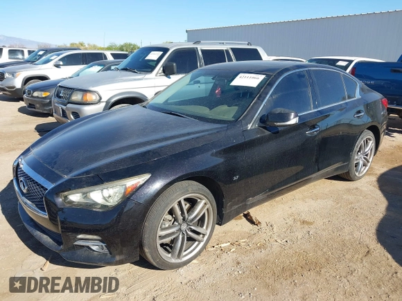 2014 Infiniti Q50 Premium with VIN JN1BV7AP5EM682634, listed as a IAAI auction lot 42111066 with 133,381 mi miles. Bid and sale history available at carsss.com. Image 2.