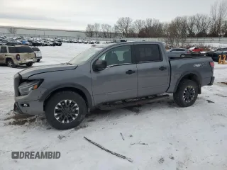 2024 Nissan Titan Pro-4X with VIN 1N6AA1ED1RN115335, listed as a Copart auction lot 42597585 with 5,381 mi miles and Salvage title. Bid and sale history available at DreamBid. Image 1.