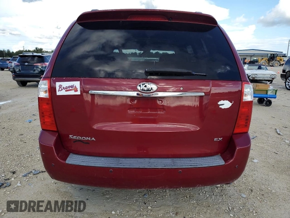 2006 Kia Sedona LX with VIN KNDMB233366016910, listed as a Copart auction lot 73878624 with 0 mi miles and Salvage Title. Bid and sale history available at carsss.com. Image 6.