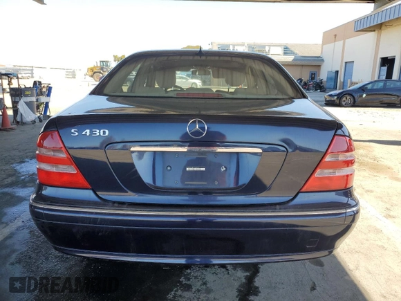 2001 Mercedes-Benz S-Class with VIN WDBNG70J81A180714, listed as a Copart auction lot 46753165 with 194,528 mi miles and Clean Title. Bid and sale history available at carsss.com. Image 6.