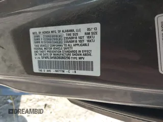 2013 Honda Odyssey Touring with VIN 5FNRL5H98DB080296, listed as a IAAI auction lot 42461843 with 104,901 mi miles and . Bid and sale history available at DreamBid. Image 9.