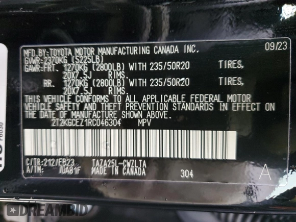 2024 Lexus NX with VIN 2T2KGCEZ1RC046304, listed as a Copart auction lot 84225794 with 11,204 mi miles and Salvage Title. Bid and sale history available at carsss.com. Image 13.