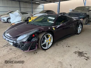 2014 Ferrari 458 Italia z VIN ZFF68NHA6E0201648, wystawiony jako Copart lot #41274584 z przebiegiem 15 586 mil mil oraz . Historia ofert i sprzedaży dostępna na DreamBid. Obrazek 1.
