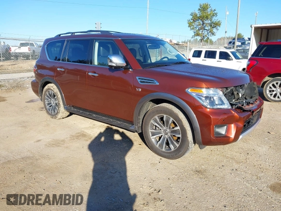 2018 Nissan Armada SL with VIN JN8AY2ND4J9059526, listed as a IAAI auction lot 41187756 with 116,572 mi miles and . Bid and sale history available at DreamBid. Image 1.