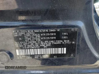 2022 Toyota RAV4 XLE Premium with VIN 2T3C1RFV2NW191537, listed as a IAAI auction lot 42245715 with 72,307 mi miles and . Bid and sale history available at DreamBid. Image 9.