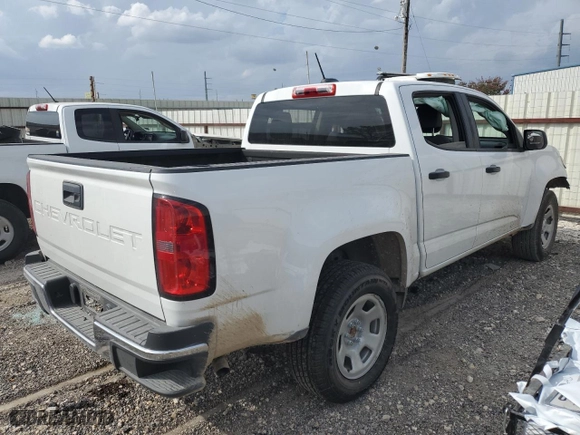 2021 Chevrolet Colorado 2WD Work Truck with VIN 1GCGSBEA2M1100641, listed as a Copart auction lot 72849134 with 58,538 mi miles and Salvage Title. Bid and sale history available at carsss.com. Image 3.