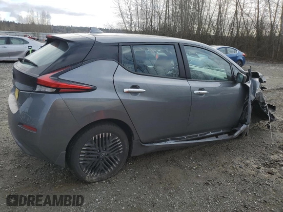 2024 Nissan LEAF SV PLUS with VIN 1N4CZ1CV0RC550736, listed as a Copart auction lot 47863775 with 7,423 mi miles and Salvage Title. Bid and sale history available at carsss.com. Image 3.