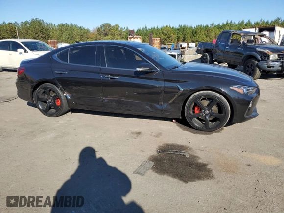2019 Genesis G70 Advanced with VIN KMTG44LAXKU030439, listed as a Copart auction lot 83180314 with 103,834 mi miles and Salvage title. Bid and sale history available at DreamBid. Image 4.