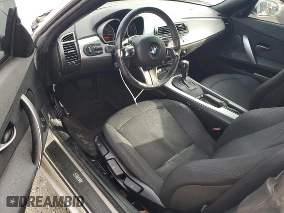 2007 BMW Z4 3.0i with VIN 4USBU33527LW73168, listed as a Copart auction lot 50080395 with 147,040 mi miles and Salvage Title. Bid and sale history available at carsss.com. Image 8.