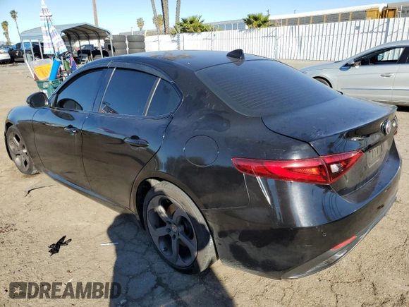 2017 Alfa Romeo Giulia with VIN ZARFAEBNXH7550876, listed as a Copart auction lot 46341535 with 0 mi miles and Salvage Title. Bid and sale history available at carsss.com. Image 2.