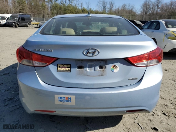 2011 Hyundai Elantra Ltd with VIN KMHDH4AE6BU159320, listed as a Copart auction lot 48778445 with 136,289 mi miles and Salvage Title. Bid and sale history available at carsss.com. Image 6.