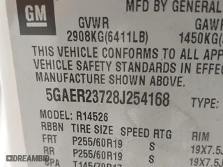 2008 Buick Enclave CXL with VIN 5GAER23728J254168, listed as a IAAI auction lot 41861209 with 252,036 mi miles. Bid and sale history available at carsss.com. Image 9.