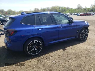 2024 BMW X3 M with VIN 5YM13EC03R9U77834, listed as a Copart auction lot 53084415 with 25,122 mi miles and Salvage Title. Bid and sale history available at carsss.com. Image 3.
