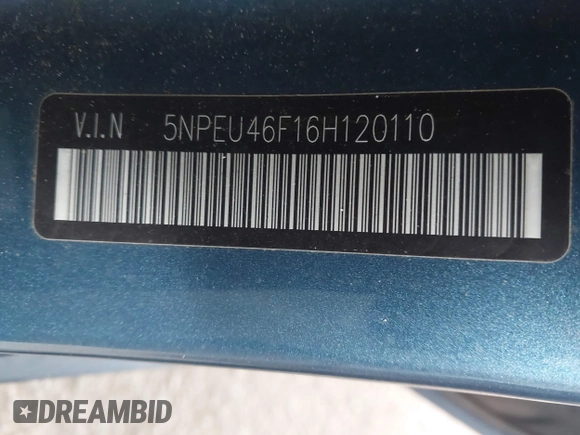2006 Hyundai Sonata GLS with VIN 5NPEU46F16H120110, listed as a IAAI auction lot 42161406 with 83,366 mi miles and . Bid and sale history available at DreamBid. Image 9.