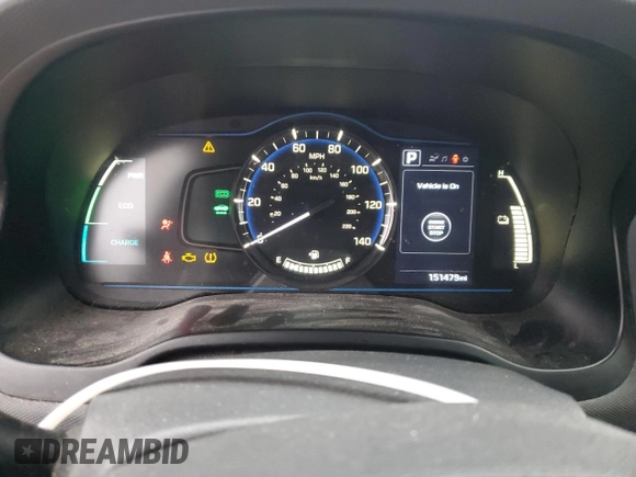 2019 Hyundai Ioniq Blue with VIN KMHC65LC8KU171620, listed as a Copart auction lot 43796755 with 151,479 mi miles and Salvage Title. Bid and sale history available at DreamBid. Image 9.