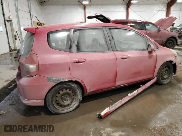2007 Honda Fit Sport with VIN JHMGD376X7S034491, listed as a Copart auction lot 88989655 with 184,022 mi miles and Non Repairable. Bid and sale history available at carsss.com. Image 3.
