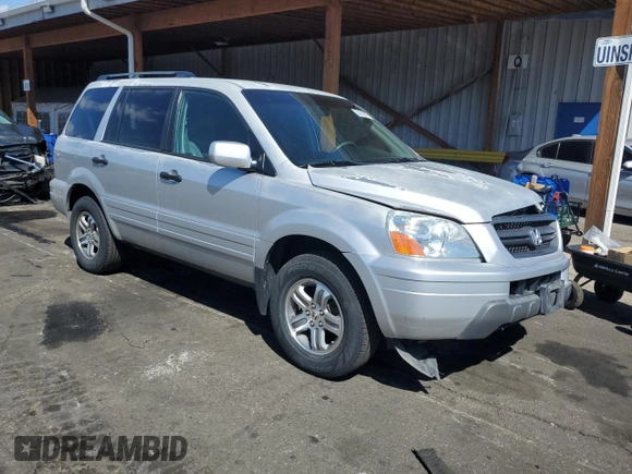 2005 Honda Pilot EX with VIN 5FNYF18445B052433, listed as a Copart auction lot 53130275 with 209,053 mi miles and Salvage Title. Bid and sale history available at carsss.com. Image 4.