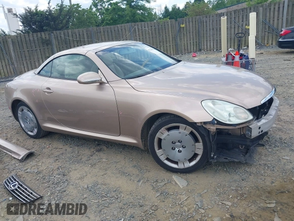 2002 Lexus SC 430 with VIN JTHFN48Y920008418, listed as a IAAI auction lot 42220823 with 152,907 mi miles and . Bid and sale history available at DreamBid. Image 1.