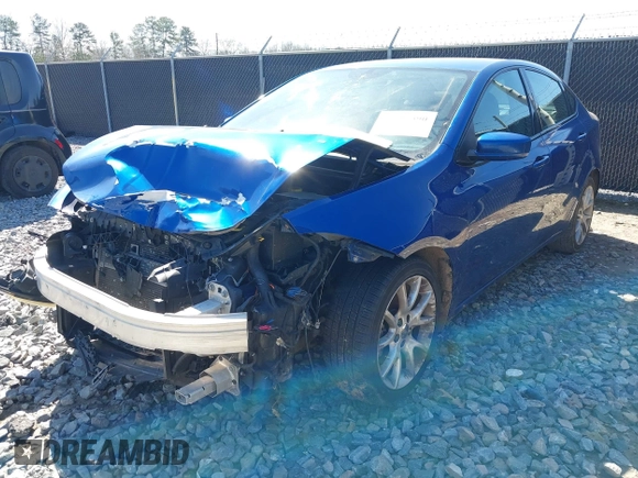 2013 Dodge Dart SXT with VIN 1C3CDFBA0DD332923, listed as a IAAI auction lot 41737390 with 120,740 mi miles. Bid and sale history available at carsss.com. Image 2.