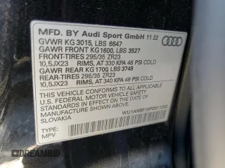 2023 Audi RS Q8 z VIN WU1ARBF15PD011202, wystawiony jako Copart lot #82152314 z przebiegiem 34 228 mil mil oraz Szkoda całkowita • Salvage title. Historia ofert i sprzedaży dostępna na DreamBid. Obrazek 13.
