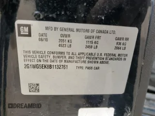 2011 Chevrolet Impala LT Fleet with VIN 2G1WG5EK8B1132761, listed as a Copart auction lot 53685035 with 151,212 mi miles and Salvage Title. Bid and sale history available at DreamBid. Image 13.