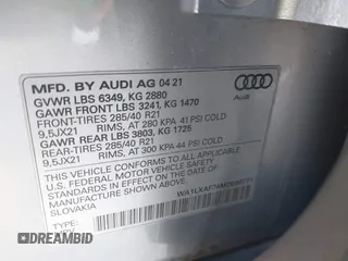 2021 Audi Q7 Premium Plus z VIN WA1LXAF74MD036771, wystawiony jako IAAI lot #42125819 z przebiegiem 20 495 mil mil oraz . Historia ofert i sprzedaży dostępna na DreamBid. Obrazek 9.