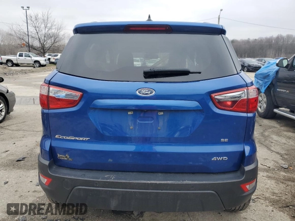 2020 Ford EcoSport SE with VIN MAJ6S3GL3LC353590, listed as a Copart auction lot 45317595 with 89,611 mi miles and Salvage Title. Bid and sale history available at DreamBid. Image 6.