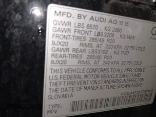 2017 Audi Q7 Premium Plus z VIN WA1LAAF78HD001416, wystawiony jako IAAI lot #42543835 z przebiegiem 110 037 mil mil oraz . Historia ofert i sprzedaży dostępna na DreamBid. Obrazek 9.