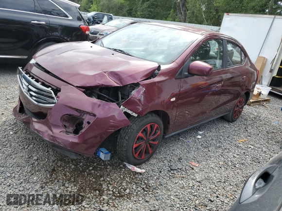 2019 Mitsubishi Mirage ES z VIN ML32F3FJXKHF15686, wystawiony jako Copart lot #55028705 z przebiegiem 107 945 mil mil oraz Szkoda całkowita • Salvage title. Historia ofert i sprzedaży dostępna na DreamBid. Obrazek 1.