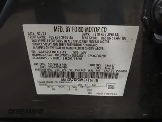 2021 Ford EcoSport SE z VIN MAJ3S2GEXMC416118, wystawiony jako IAAI lot #42318117 z przebiegiem 94 632 mil mil oraz . Historia ofert i sprzedaży dostępna na DreamBid. Obrazek 9.
