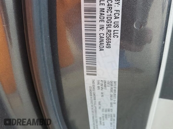 2020 Chrysler Voyager LXi z VIN 2C4RC1DG9LR256949, wystawiony jako Copart lot #44769975 z przebiegiem 182 839 mil mil oraz Czysty tytuł • Clean title. Historia ofert i sprzedaży dostępna na DreamBid. Obrazek 13.