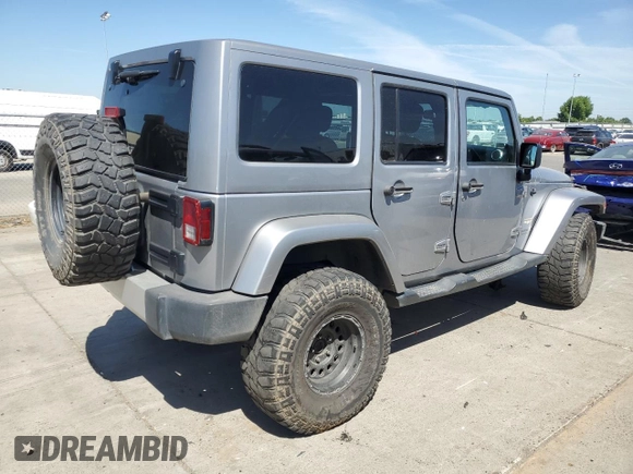 2013 Jeep Wrangler Unlimited Sahara with VIN 1C4BJWEG5DL662756, listed as a Copart auction lot 56423615 with 189,355 mi miles and Salvage title. Bid and sale history available at DreamBid. Image 3.
