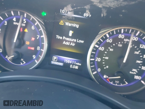 2014 Infiniti Q50 Premium with VIN JN1BV7AP8EM674009, listed as a IAAI auction lot 42598117 with 158,411 mi miles and . Bid and sale history available at DreamBid. Image 7.