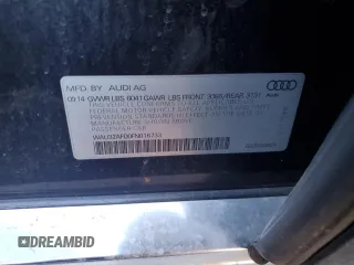 2015 Audi A8 L 4.0T with VIN WAU32AFD0FN016733, listed as a Copart auction lot 48564865 with 102,581 mi miles and Salvage Title. Bid and sale history available at carsss.com. Image 12.