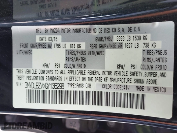2016 Scion iA z VIN 3MYDLBZVXGY136298, wystawiony jako IAAI lot #42014712 z przebiegiem 124 038 mil mil oraz . Historia ofert i sprzedaży dostępna na DreamBid. Obrazek 9.
