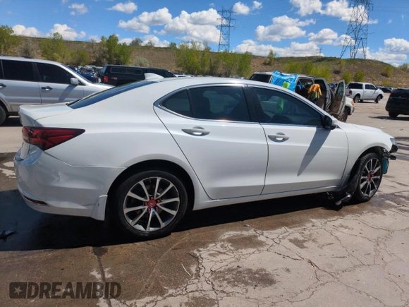 2015 Acura TLX Technology with VIN 19UUB2F59FA008368, listed as a Copart auction lot 56180545 with 76,812 mi miles and Salvage title. Bid and sale history available at DreamBid. Image 3.