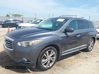 2014 Infiniti QX60 with VIN 5N1AL0MM7EC521873, listed as a IAAI auction lot 42084156 with 176,980 mi miles. Bid and sale history available at carsss.com. Image 2.